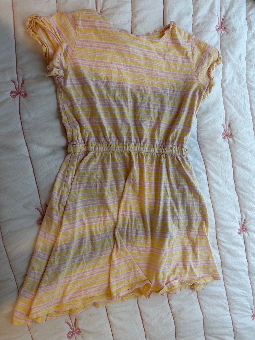 Gymboree Yellow and Pink Striped Girls Romper